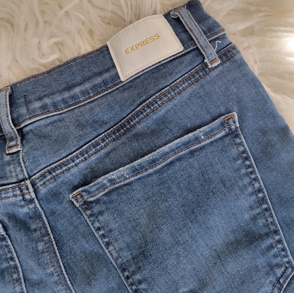 Express Mid Rise Dark Wash Skinny Jeans - Picture 8 of 12